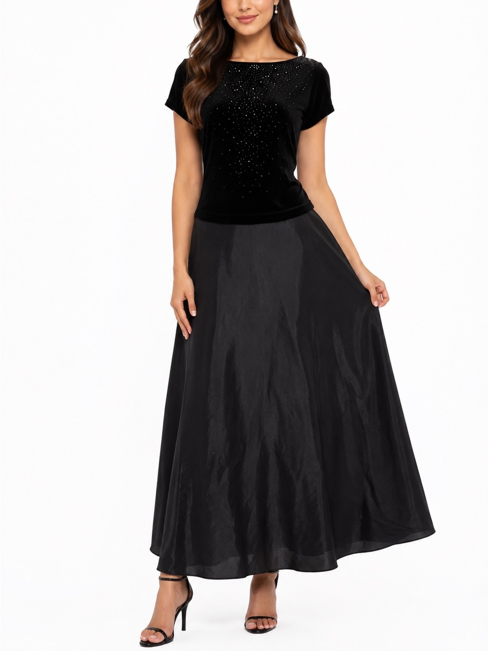 Vintage J.R. Nites by Caliendo Black Evening Dress NWT Size 6